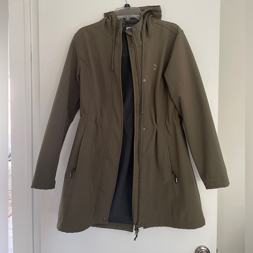 Hooded waterproof fleece lined rain coat